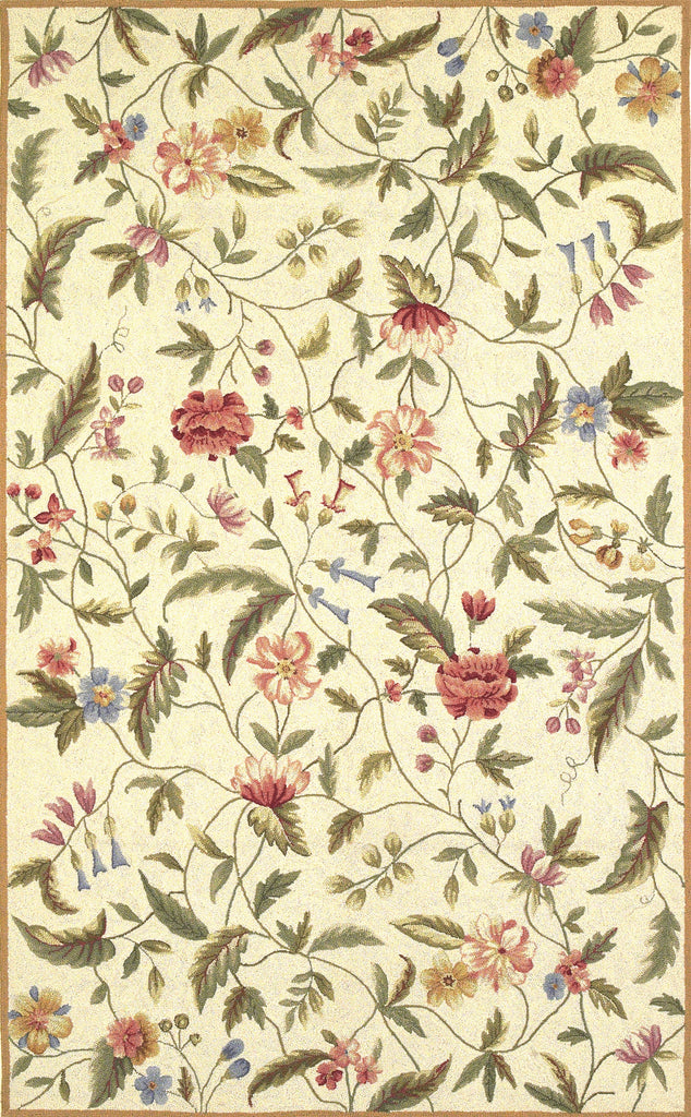 KAS Colonial 1783 Ivory Springtime Views Hand Hooked Area Rug
