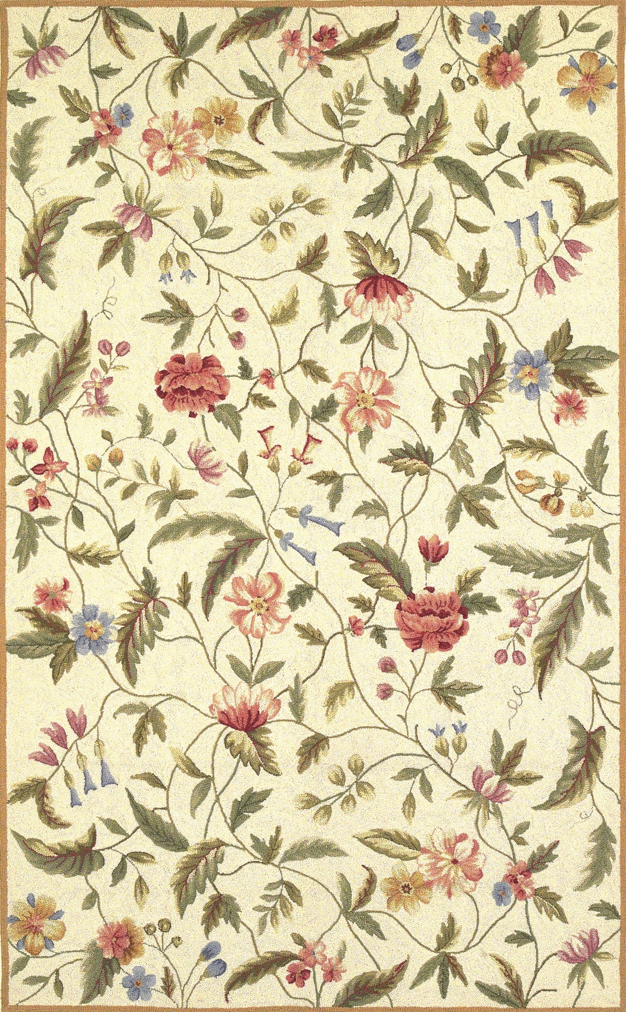 KAS Colonial 1728 Slate Blue/Ivory Floral Area Rug – Incredible Rugs ...
