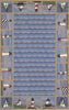 KAS Colonial 1802 Blue Lighthouse Waves Hand Hooked Area Rug