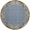 KAS Colonial 1802 Blue Lighthouse Waves Hand Hooked Area Rug 