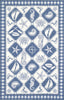 KAS Colonial 1807 Blue/Ivory Nautical Panel Hand Hooked Area Rug