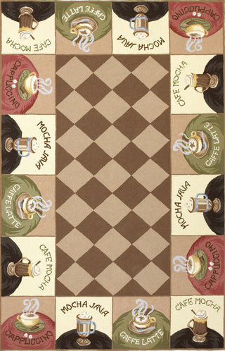 KAS Colonial 1812 Coffee Wake-Up Call Area Rug main image