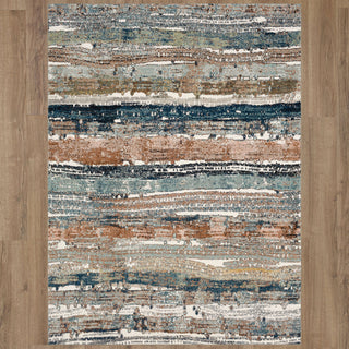 Karastan Epiphany Colorful Waves Robin's Egg Blue Area Rug Main Image