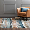 Karastan Epiphany Colorful Waves Robin's Egg Blue Area Rug Lifestyle Image