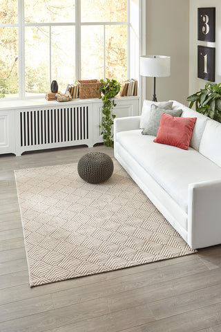 Momeni Como COM-3 Beige Area Rug Lifestyle Image Feature