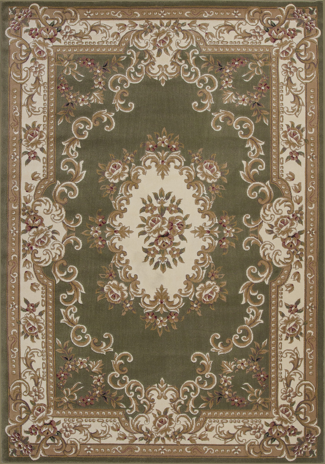 KAS Corinthian 5312 Green/Ivory Aubusson Area Rug – Incredible KAS Corinthian 5312 Green/Ivory Aubusson Area Rug – Incredible