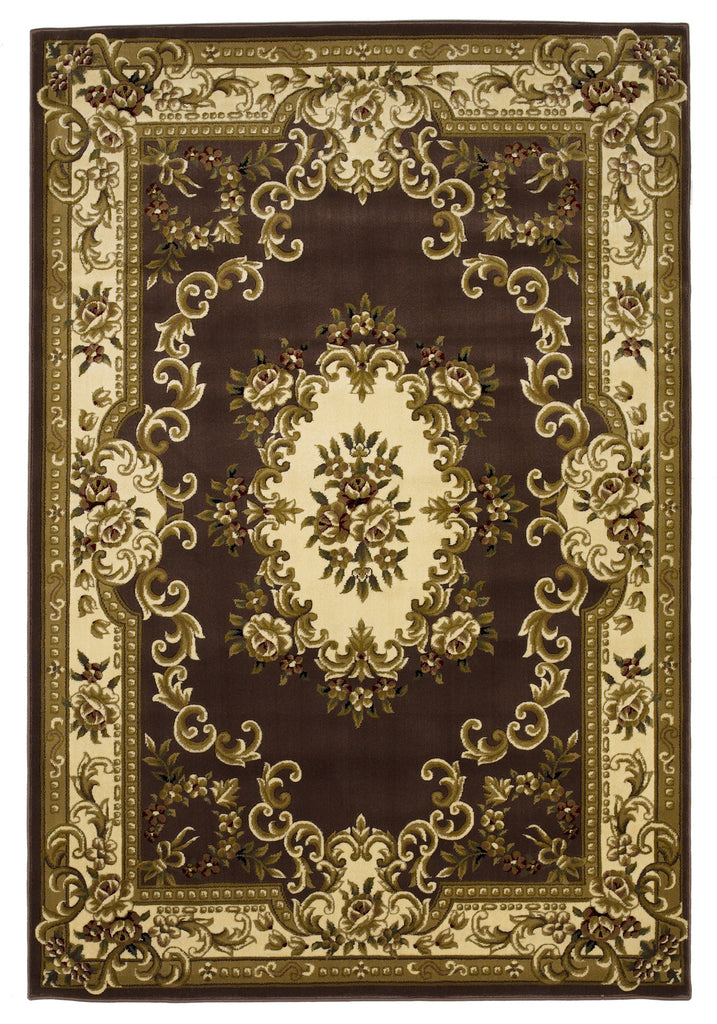KAS Corinthian 5313 Plum/Ivory Aubusson Machine Woven Area Rug