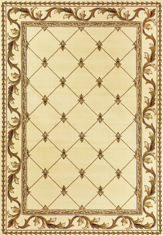 KAS Corinthian 5318 Ivory Fleur-De-Lis Machine Woven Area Rug