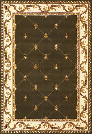 KAS Corinthian 5323 Green Fleur-De-Lis Machine Woven Area Rug