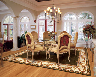 KAS Corinthian 5323 Green Fleur-De-Lis Area Rug Main Image Feature