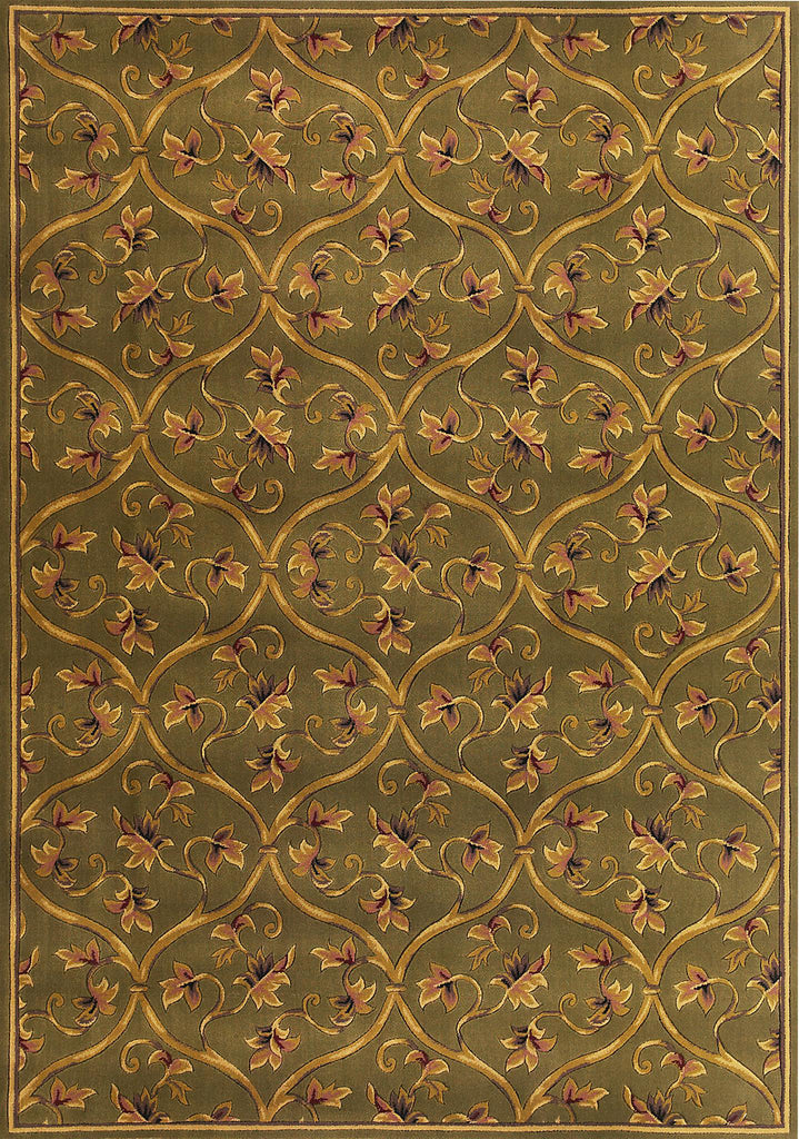 KAS Corinthian 5332 Green Vine Brocade Area Rug main image
