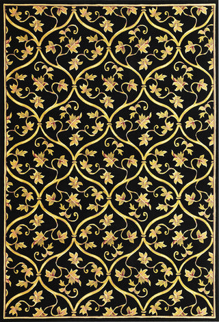 KAS Corinthian 5334 Black Vine Brocade Area Rug main image