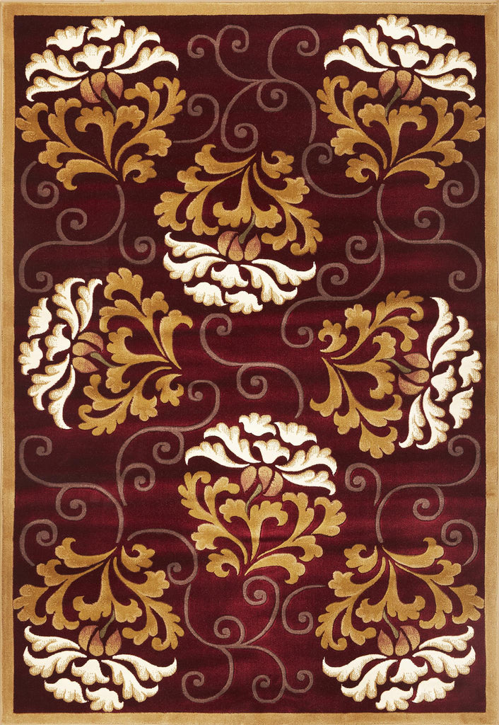 KAS Corinthian 5346 Red/Beige Damask Area Rug main image