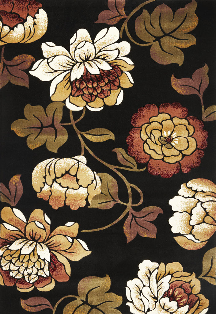 KAS Corinthian 5351 Black Bella Machine Woven Area Rug