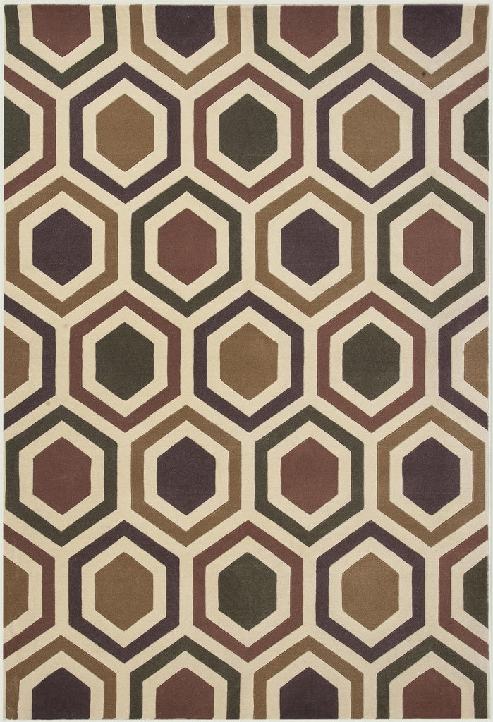 KAS Corinthian 5355 Ivory/Plum Windows Area Rug main image