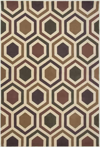 KAS Corinthian 5355 Ivory/Plum Windows Area Rug main image