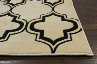 KAS Corinthian 5370 Ivory/Black Arabesque Area Rug Main Image Feature