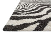 Loloi Kiara Shag KR-01 Ivory / Charcoal Area Rug Corner