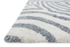 Loloi Kiara Shag KR-02 Ivory / Grey Area Rug Corner