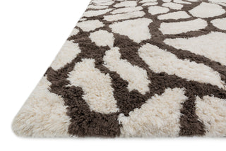 Loloi Kiara Shag KR-04 Ivory / Brown Area Rug Corner
