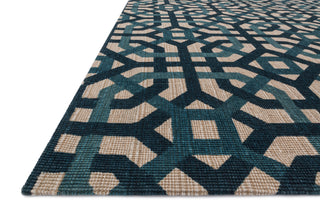 Loloi Vero VO-03 Natural / Teal Area Rug Corner