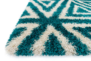 Loloi Cosma HCO02 Blue / Ivory Area Rug Corner Feature