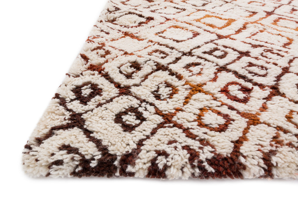 Loloi Folklore FW-04 Ivory / Spice Area Rug by Justina Blakeney Corner Feature