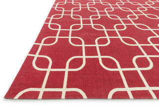 Loloi Geo GEO01 Red / Ivory Area Rug Corner