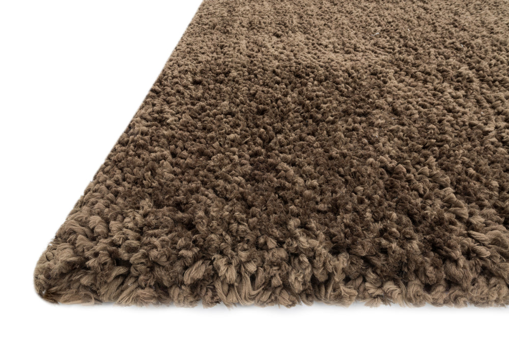 Loloi Hera Shag HG-01 Chocolate Area Rug Corner Feature