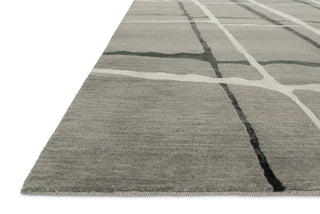 Loloi Hermitage HE-11 Silver/Black Area Rug Corner Feature