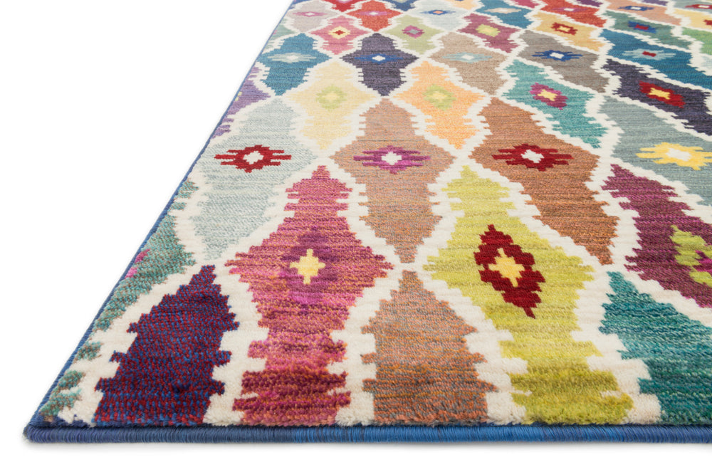 Loloi Lyon HLZ12 Blue / Multi Area Rug Corner Feature