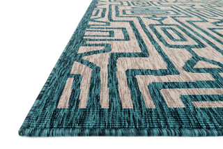 Loloi Newport NP-09 Grey / Teal Area Rug Corner