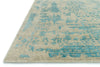 Loloi Pearl PU-02 Heather Gray/Aqua Area Rug Corner