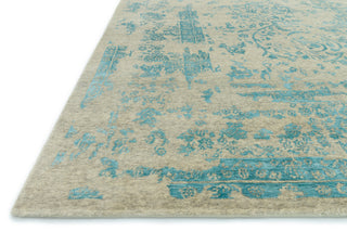 Loloi Pearl PU-02 Heather Gray/Aqua Area Rug Corner