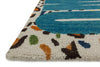Loloi Skylar HSK08 Cheetah / Blue Area Rug Corner