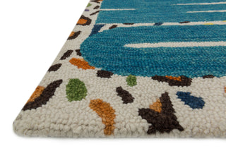 Loloi Skylar HSK08 Cheetah / Blue Area Rug Corner