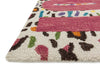 Loloi Skylar HSK09 Cheetah / Pink Area Rug Corner