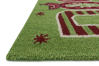 Loloi Skylar HSK17 Green / Red Area Rug Corner