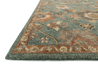 Loloi Underwood UN-01 Blue / Rust Area Rug Corner Feature