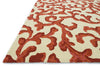 Loloi Venice Beach VB-16 Ivory / Coral Area Rug Corner Feature