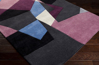 Surya Cosmopolitan COS-9135 Eggplant Hand Tufted Area Rug 5x8 Corner