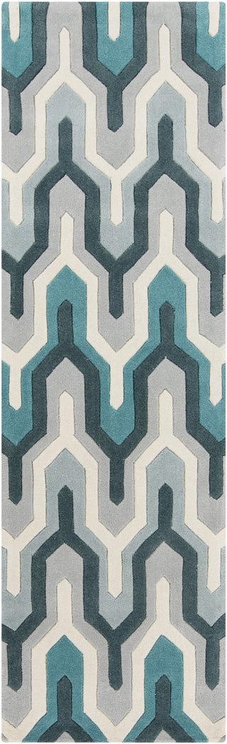 Surya Cosmopolitan COS-9175 Teal Area Rug 2'6'' x 8' Runner