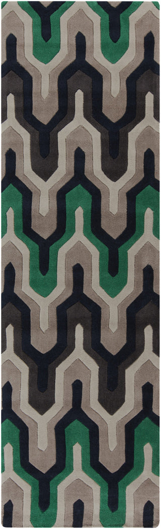 Surya Cosmopolitan COS-9213 Emerald/Kelly Green Area Rug 2'6'' x 8' Runner