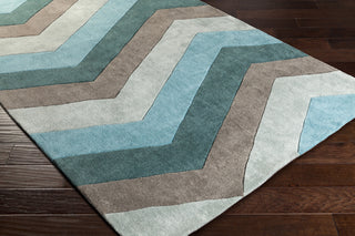 Surya Cosmopolitan COS-9218 Teal Hand Tufted Area Rug 5x8 Corner