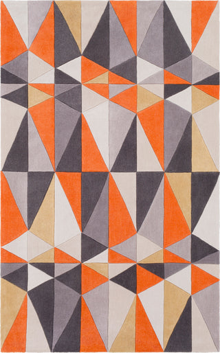 Surya Cosmopolitan COS-9304 Bright Orange Charcoal Taupe Beige Mustard Area Rug main image