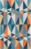 Surya Cosmopolitan COS-9305 Teal Taupe Cream Khaki Bright Orange Mustard Area Rug main image