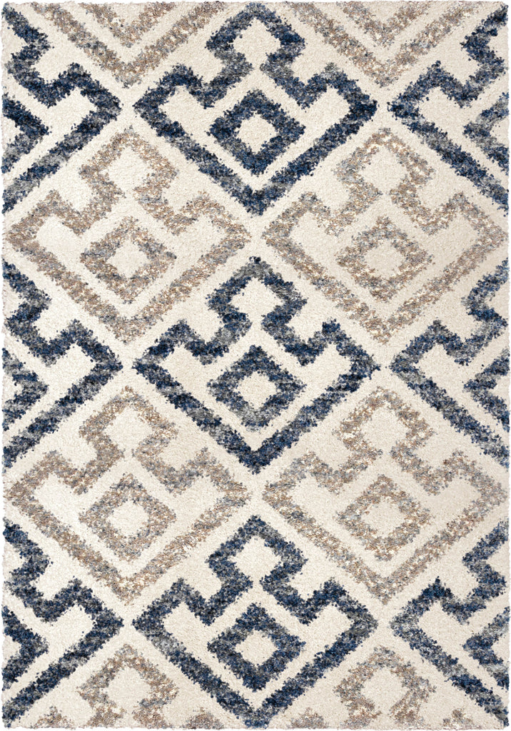 Orian Rugs Cotton Tail Geo Diamond Blue Natural Area Rug by Palmetto Living main image