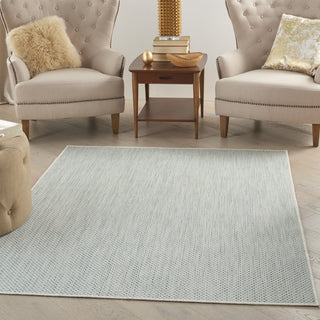 Nourison Courtyard COU01 Ivory Aqua Area Rug