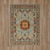 Karastan Pandora Covetous Blue Area Rug On Wood 