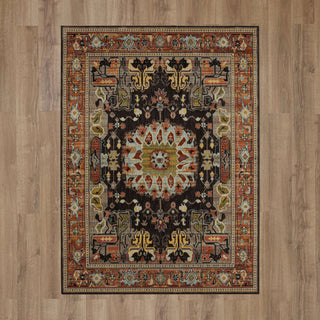 Karastan Pandora Covetous Charcoal Area Rug On Wood 